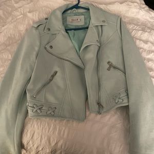teal medium suede jacket
